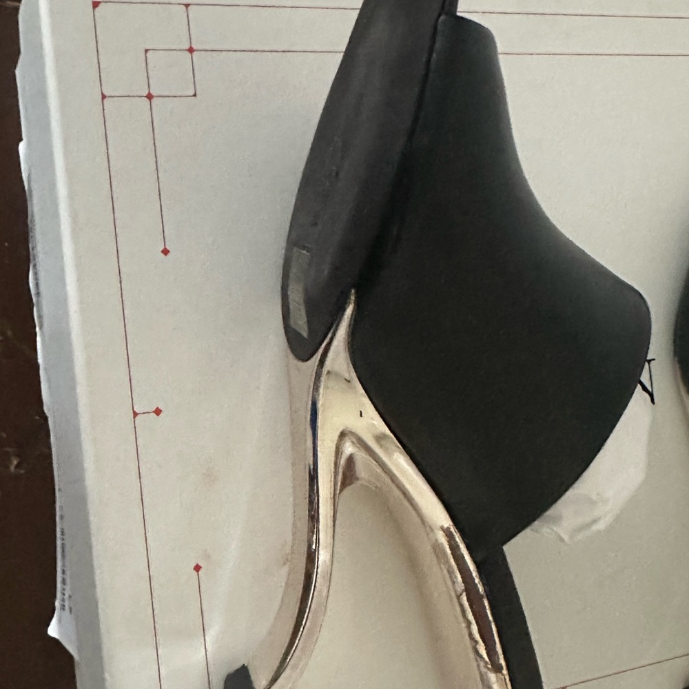 McQueen Elegant Black and Silver Women's Heels